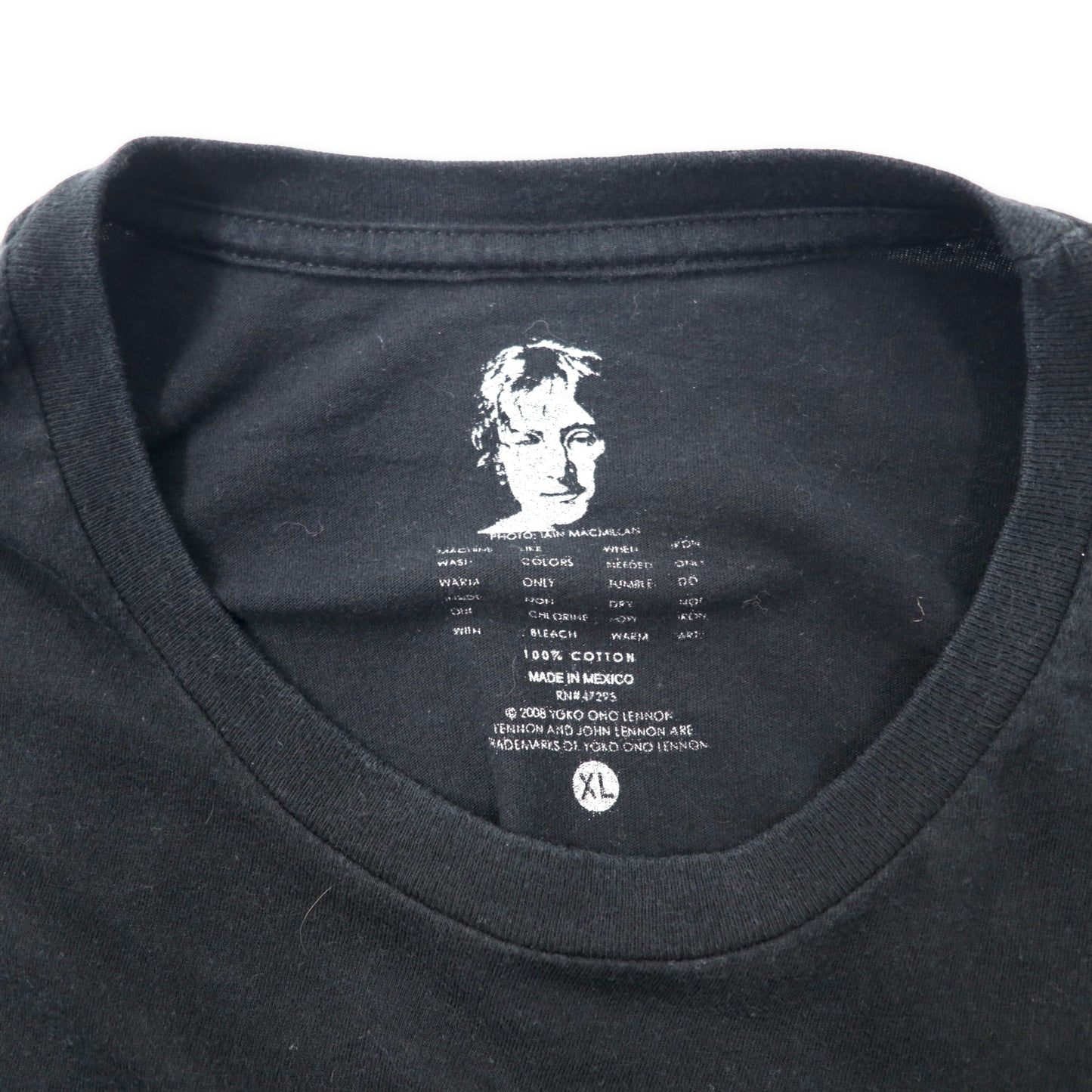John Lennon ジョンレノン BEATLES フォトプリントTシャツ XL ブラック コットン give peace a chance ビッグサイズ メキシコ製