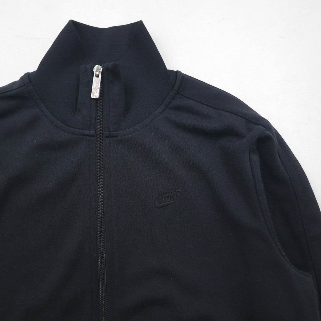 NIKE High Neck Track Jacket, Jersey, Size M, Black, Stand Collar, Full Zip, 371930-010