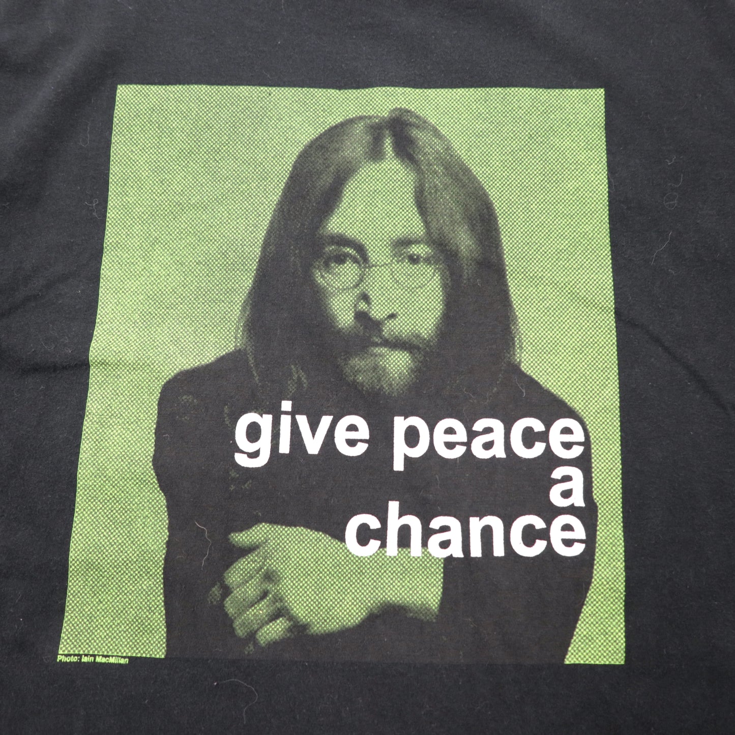 John Lennon ジョンレノン BEATLES フォトプリントTシャツ XL ブラック コットン give peace a chance ビッグサイズ メキシコ製