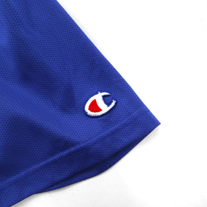 Champion 90s Made in USA Mesh Game Shirt, Size L, Blue Nylon, Embroidered Tag, Notre Dame Arch Logo