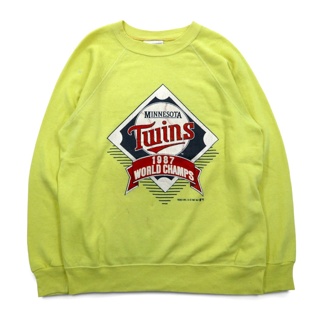 USA製 80年代 BASSETT-WALKER MLB スウェット L イエロー コットン MINNESOTA TWINS
