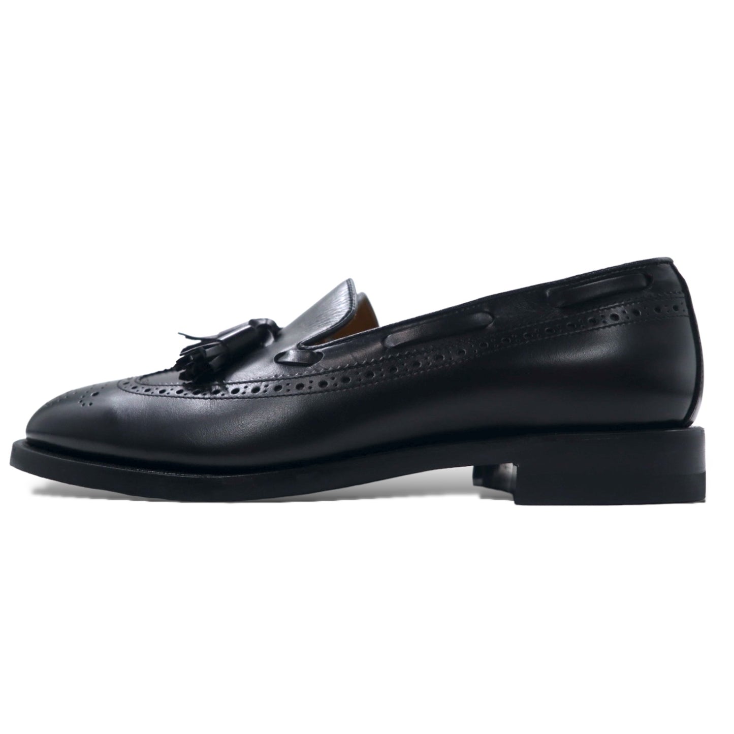 REGAL Wingtip Tassel Loafers US7 Black Leather Medallion Japan Made Unused  – 日本然リトテ