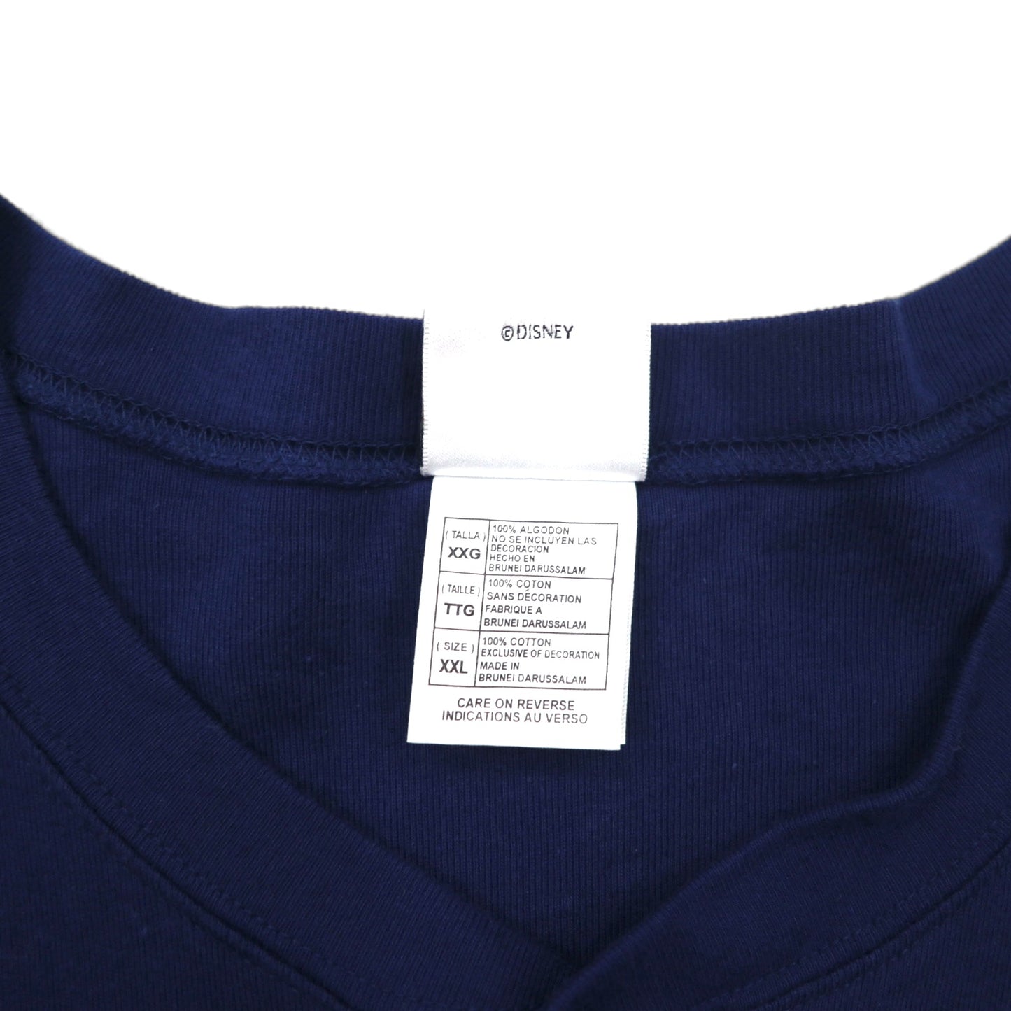 The Disney Store 90年代 ミッキーマウス ヘンリーネック Tシャツ 2XL ネイビー ワンポイント刺繍 ディズニー キャラクター