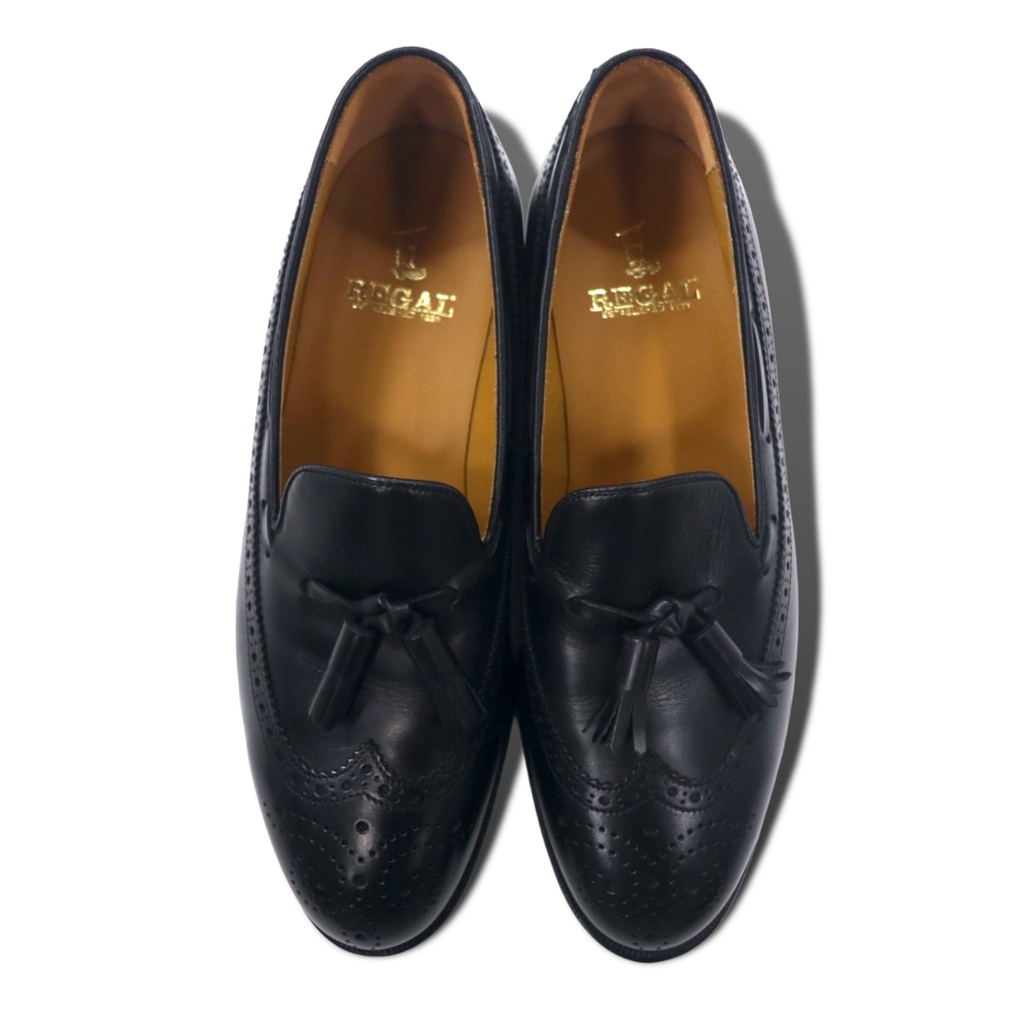 REGAL Wingtip Tassel Loafers US7 Black Leather Medallion Japan Made Unused  – 日本然リトテ