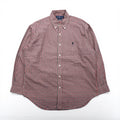 Ralph Lauren 90s Button-Down Shirt, Size L, Red, Blake, Gingham Check, Small Pony Embroidery