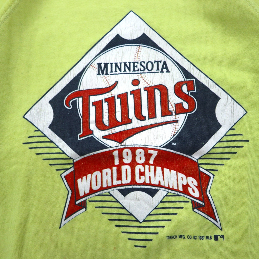 USA製 80年代 BASSETT-WALKER MLB スウェット L イエロー コットン MINNESOTA TWINS