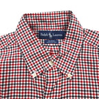 Ralph Lauren 90s Button-Down Shirt, Size L, Red, Blake, Gingham Check, Small Pony Embroidery