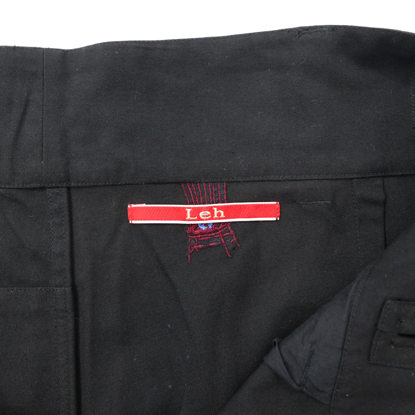 LEH Khadi GURKHA PANTS SLACKS M Black Embroidery PATTERNED