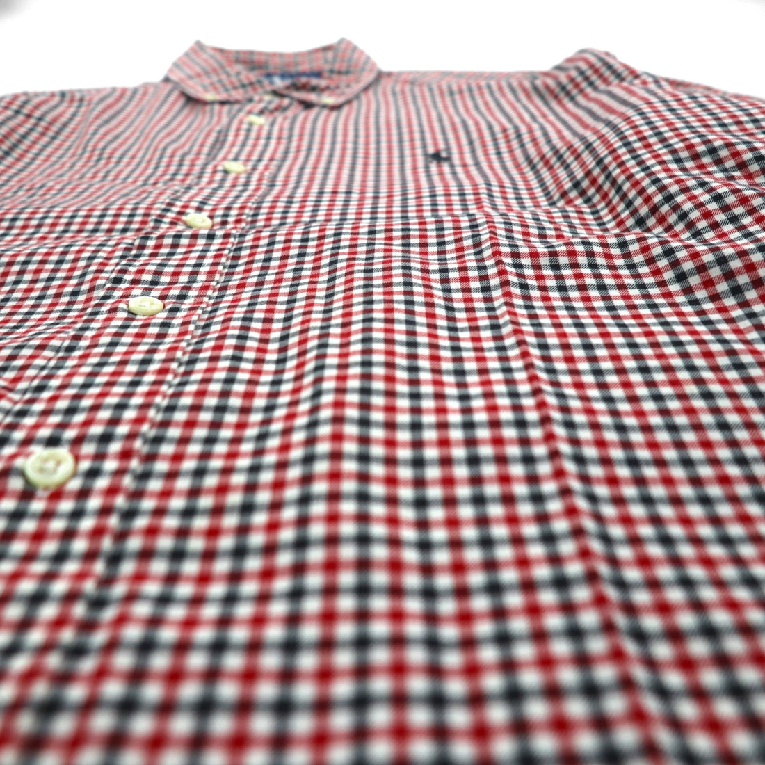 Ralph Lauren 90s Button-Down Shirt, Size L, Red, Blake, Gingham Check, Small Pony Embroidery