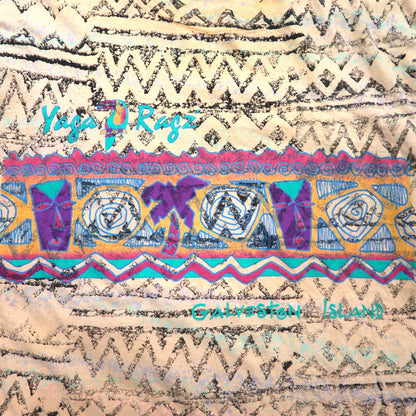 '90s USA-made Yaga Rugz' single-stitch vintage T-shirt, size 2XL, pink, all-over Native American print