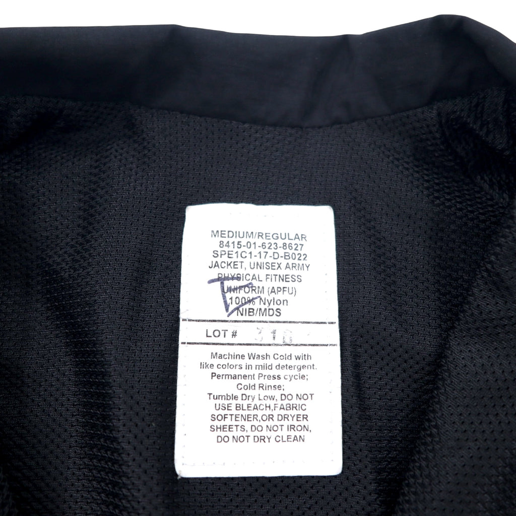 US ARMY APFU Training Jacket M Black Nylon Military 8415-01-623-8627