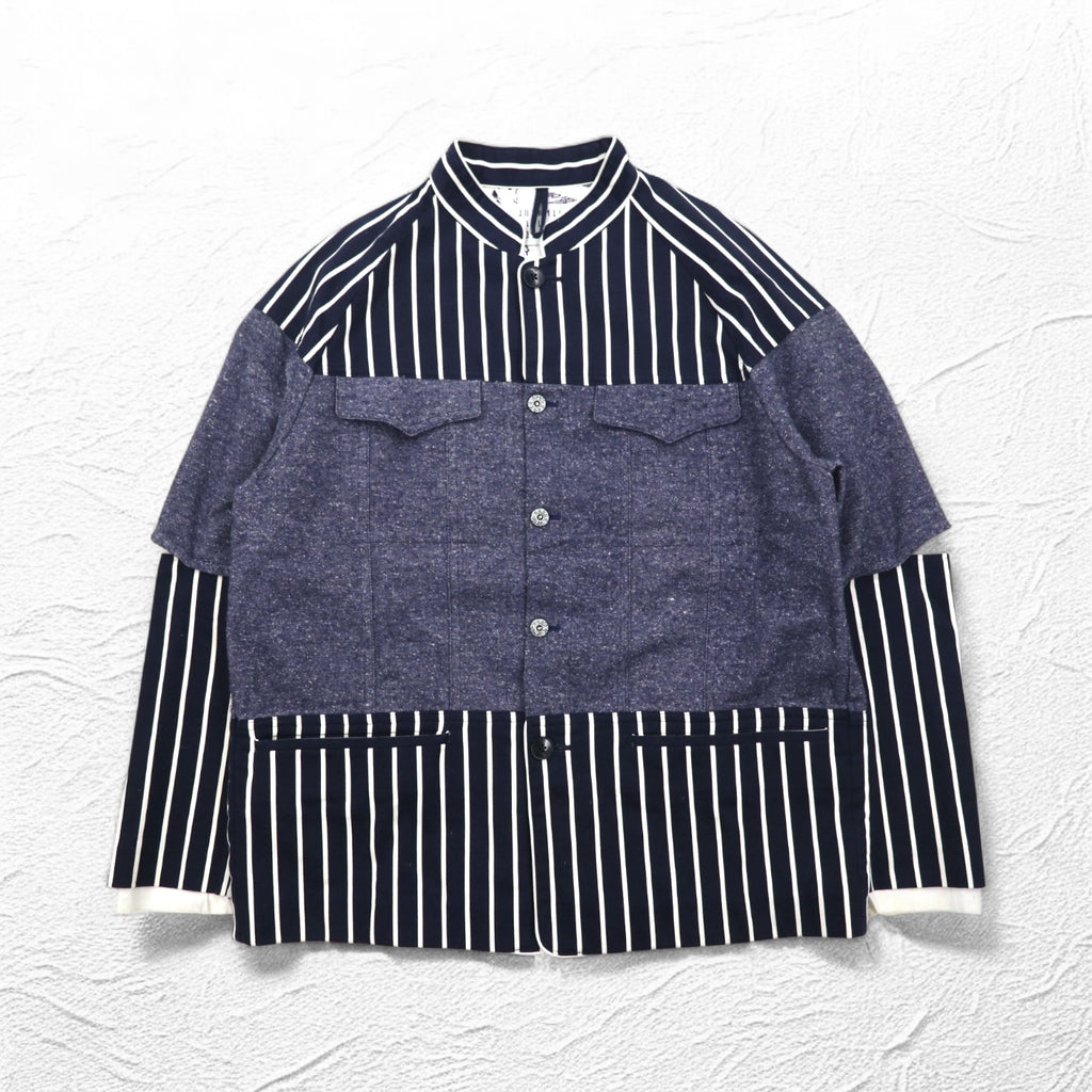 JUVENILE HALL ROLL CALL Shirt Jacket FREE Navy Stripe Made in Japan