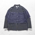 JUVENILE HALL ROLL CALL Shirt Jacket FREE Navy Stripe Made in Japan