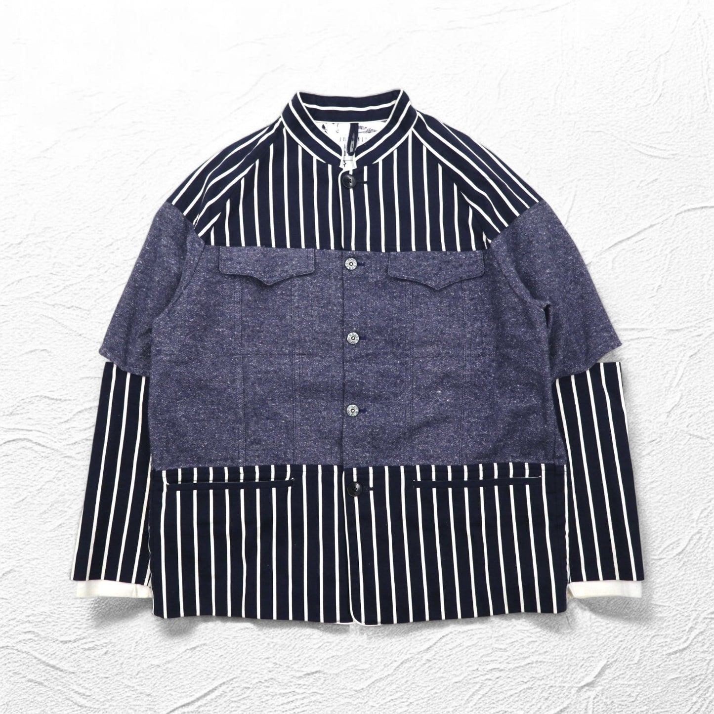JUVENILE HALL ROLL CALL シャツ ジャケット FREE ネイビー ストライプ 日本製