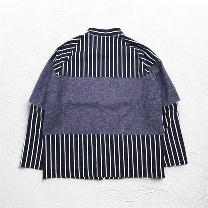 JUVENILE HALL ROLL CALL シャツ ジャケット FREE ネイビー ストライプ 日本製