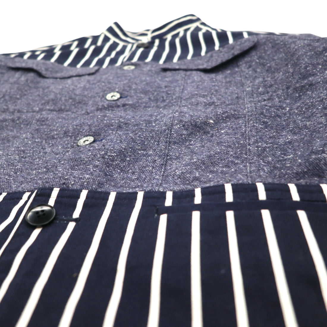 JUVENILE HALL ROLL CALL Shirt Jacket FREE Navy Stripe Made in Japan