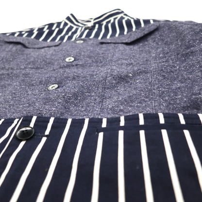 JUVENILE HALL ROLL CALL シャツ ジャケット FREE ネイビー ストライプ 日本製