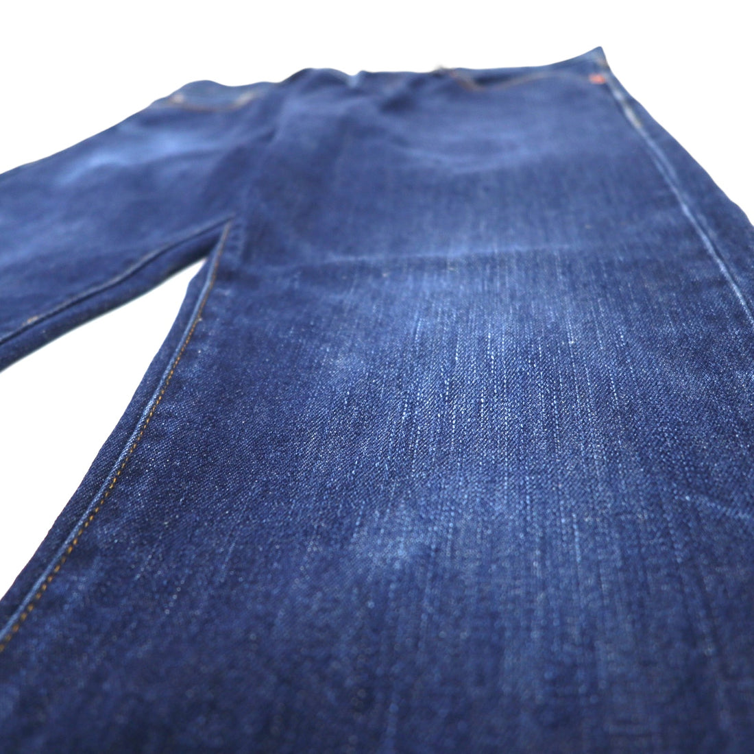 DENIM &amp; SUPPLY RALPH LAUREN Rigid Denim Pants Size 32 Blue Navy Straight Leather Patch Button Fly