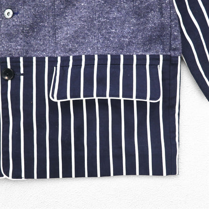 JUVENILE HALL ROLL CALL シャツ ジャケット FREE ネイビー ストライプ 日本製