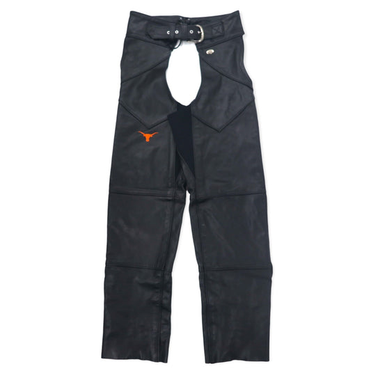 日本然リトテ-古着オンライン-HARLEY DAVIDSON USA製 レザー チャップス パンツ L ブラック サイドジップ-HARLEY DAVIDSON USA Made Leather Chaps Pants L Black Side Zip