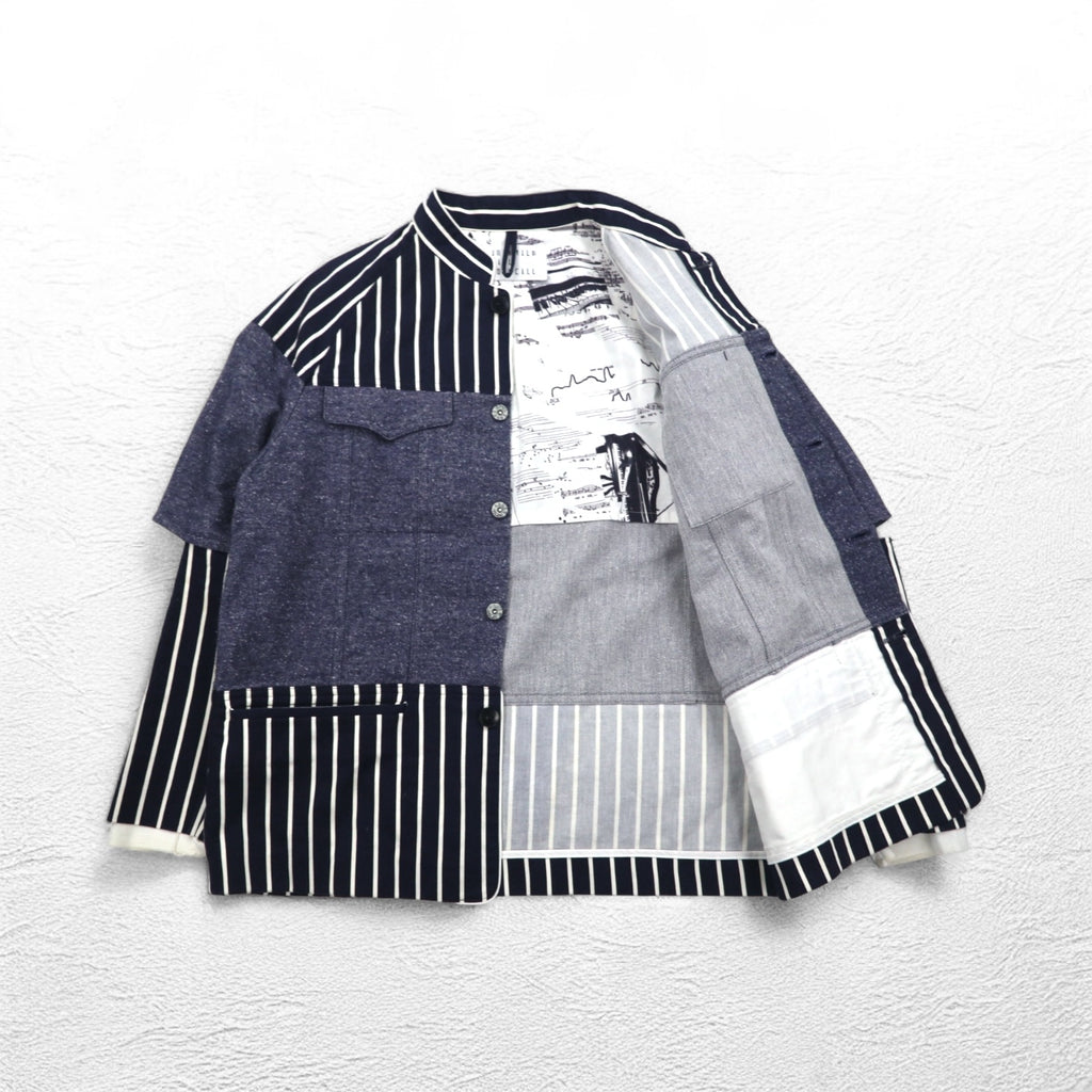 JUVENILE HALL ROLL CALL Shirt Jacket FREE Navy Stripe Made in Japan