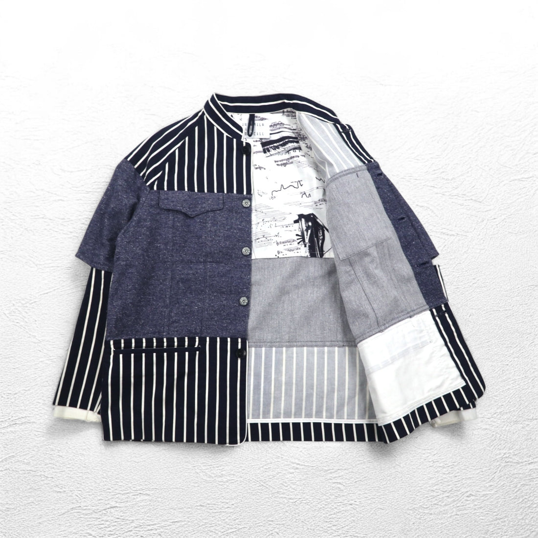 JUVENILE HALL ROLL CALL Shirt Jacket FREE Navy Stripe Made in Japan
