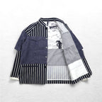 JUVENILE HALL ROLL CALL Shirt Jacket FREE Navy Stripe Made in Japan