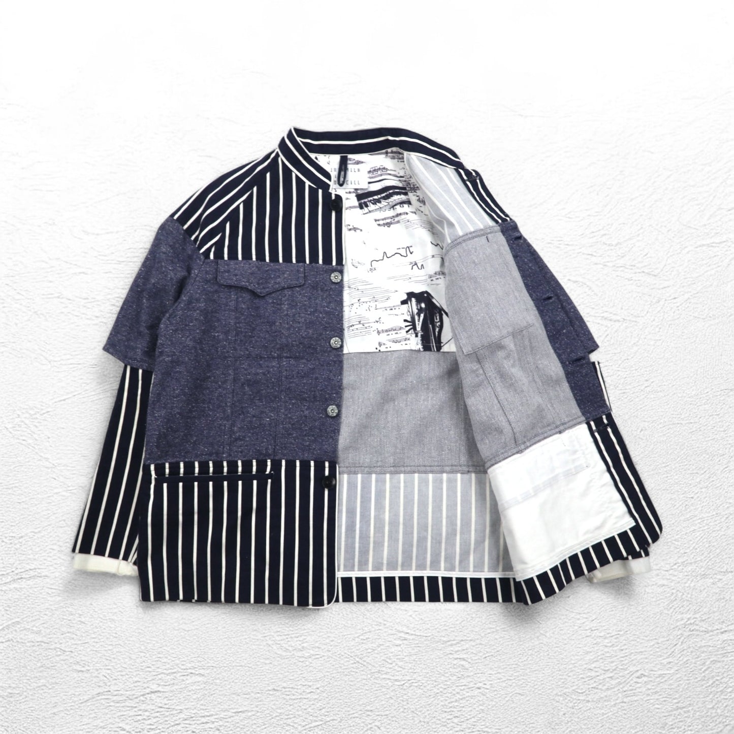 JUVENILE HALL ROLL CALL シャツ ジャケット FREE ネイビー ストライプ 日本製