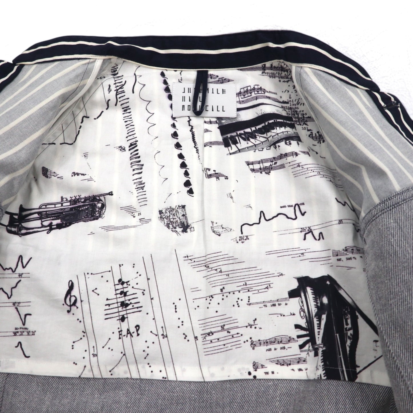 JUVENILE HALL ROLL CALL シャツ ジャケット FREE ネイビー ストライプ 日本製