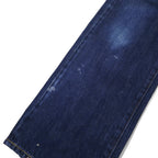 DENIM &amp; SUPPLY RALPH LAUREN Rigid Denim Pants Size 32 Blue Navy Straight Leather Patch Button Fly