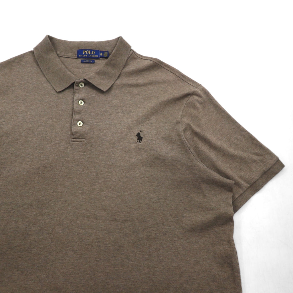 POLO RALPH LAUREN Classic Fit Polo Shirt, XL, Khaki, Small Pony Embroidery