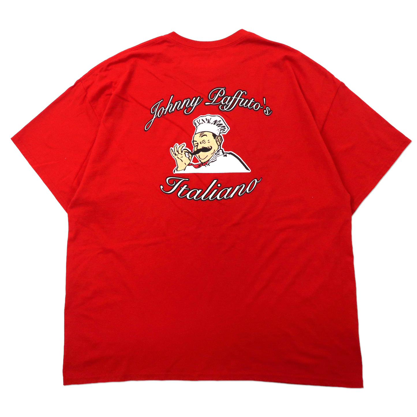 GILDAN ビッグサイズ ポップアートTシャツ 2XL レッド コットン Johnny Laffuto's Italiano ニカラグア製