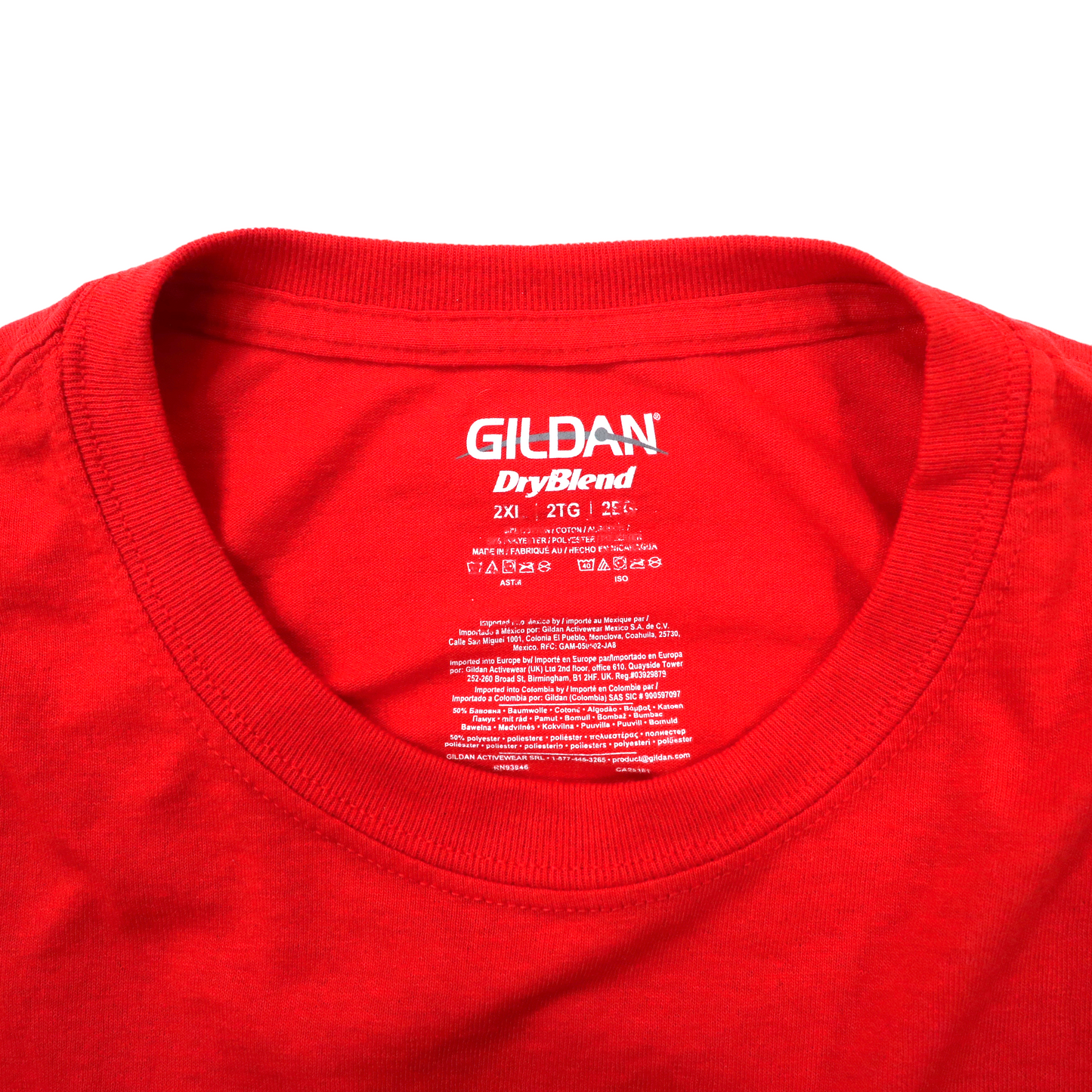 GILDAN ビッグサイズ ポップアートTシャツ 2XL レッド コットン Johnny Laffuto's Italiano ニカラグア製