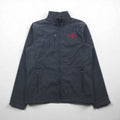 Eddie Bauer fleece-lined softshell jacket, size M, gray, American company, with embroidered accents