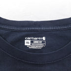 Carhartt Long Sleeve T-Shirt, 4XL, Navy, Sleeve Print, Logo, Big Size