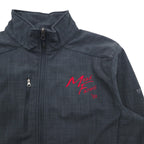 Eddie Bauer fleece-lined softshell jacket, size M, gray, American company, with embroidered accents