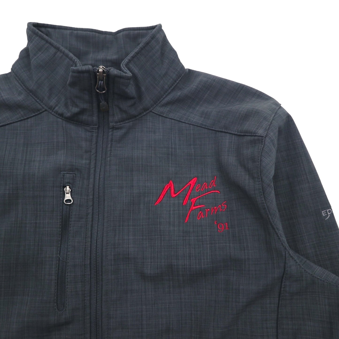 Eddie Bauer fleece-lined softshell jacket, size M, gray, American company, with embroidered accents