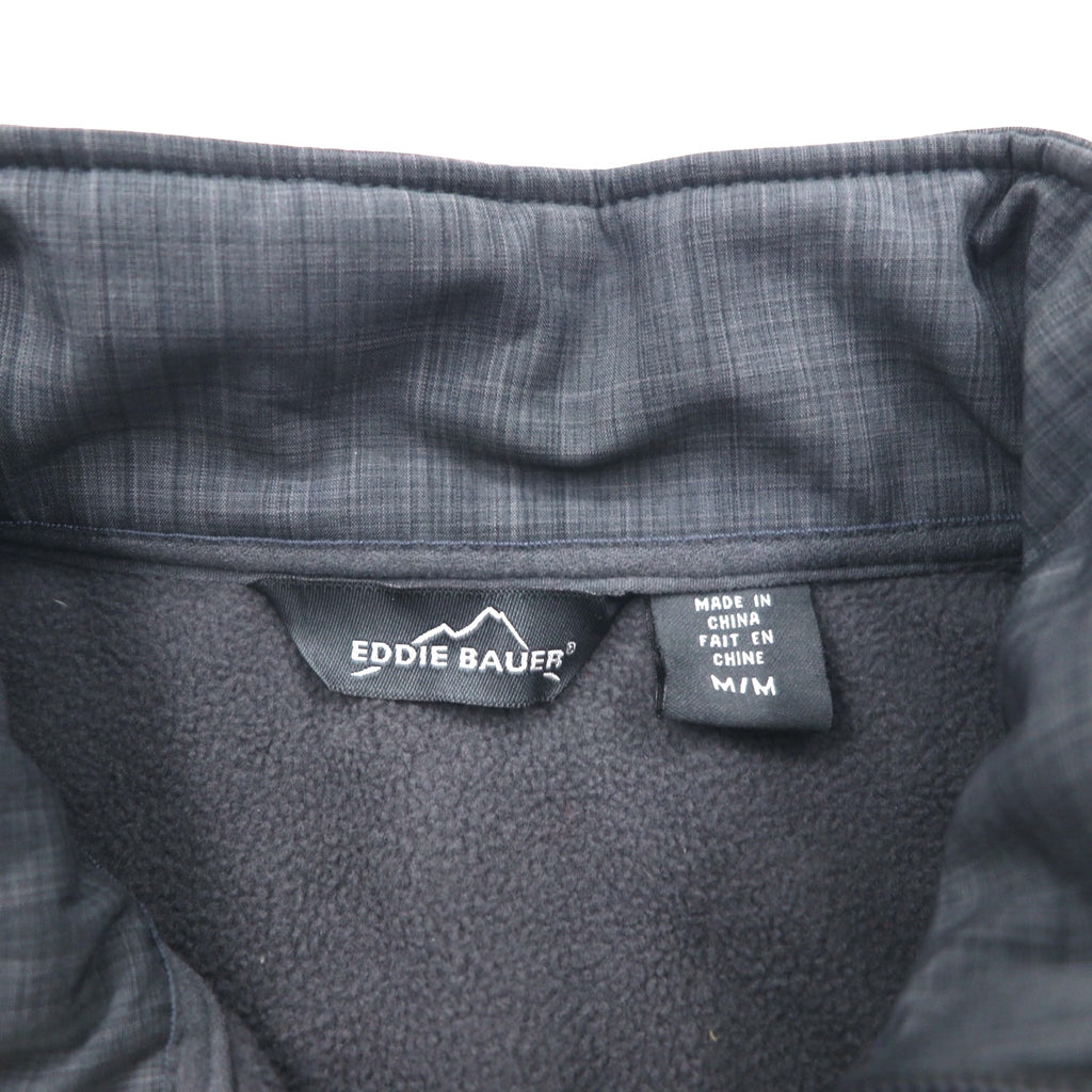 Eddie Bauer fleece-lined softshell jacket, size M, gray, American company, with embroidered accents
