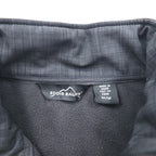Eddie Bauer fleece-lined softshell jacket, size M, gray, American company, with embroidered accents