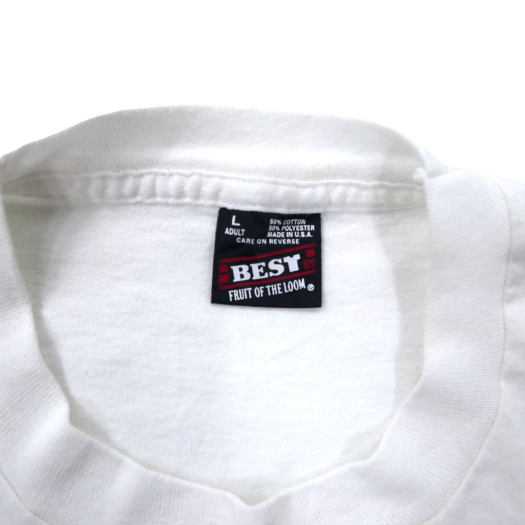 FRUIT OF THE LOOM USA製 90年代 プリント Tシャツ L ホワイト コットン CROSS COUNTRY