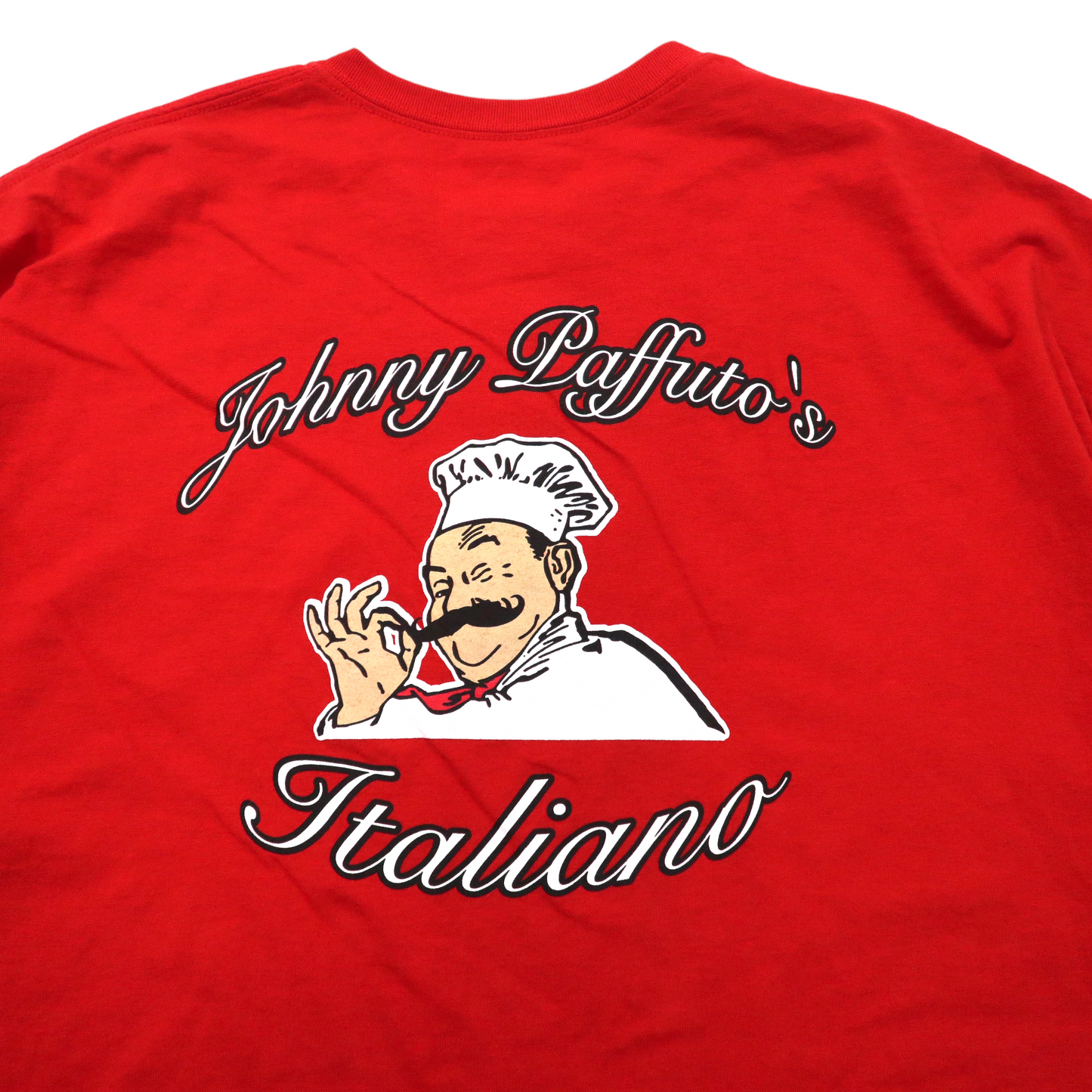 GILDAN ビッグサイズ ポップアートTシャツ 2XL レッド コットン Johnny Laffuto's Italiano ニカラグア製