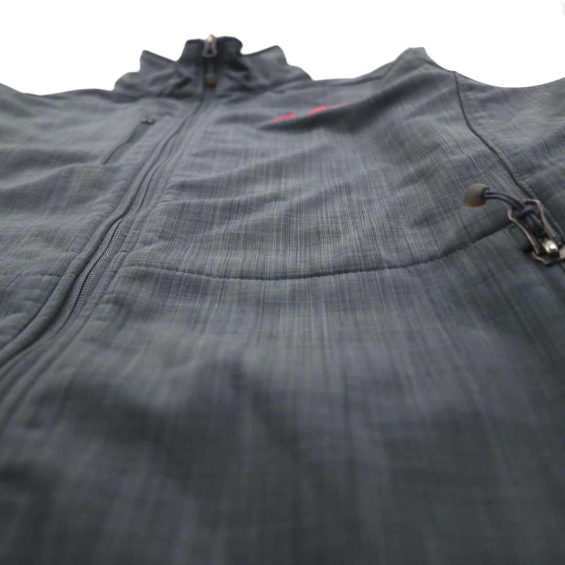 Eddie Bauer fleece-lined softshell jacket, size M, gray, American company, with embroidered accents