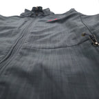 Eddie Bauer fleece-lined softshell jacket, size M, gray, American company, with embroidered accents
