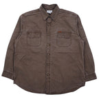 日本然リトテ-古着オンライン-Carhartt 00年代 リップストップ ワークシャツ XL ブラウン コットン S143MCH-Carhartt 00's Ripstop Work Shirt XL Brown Cotton S143MCH