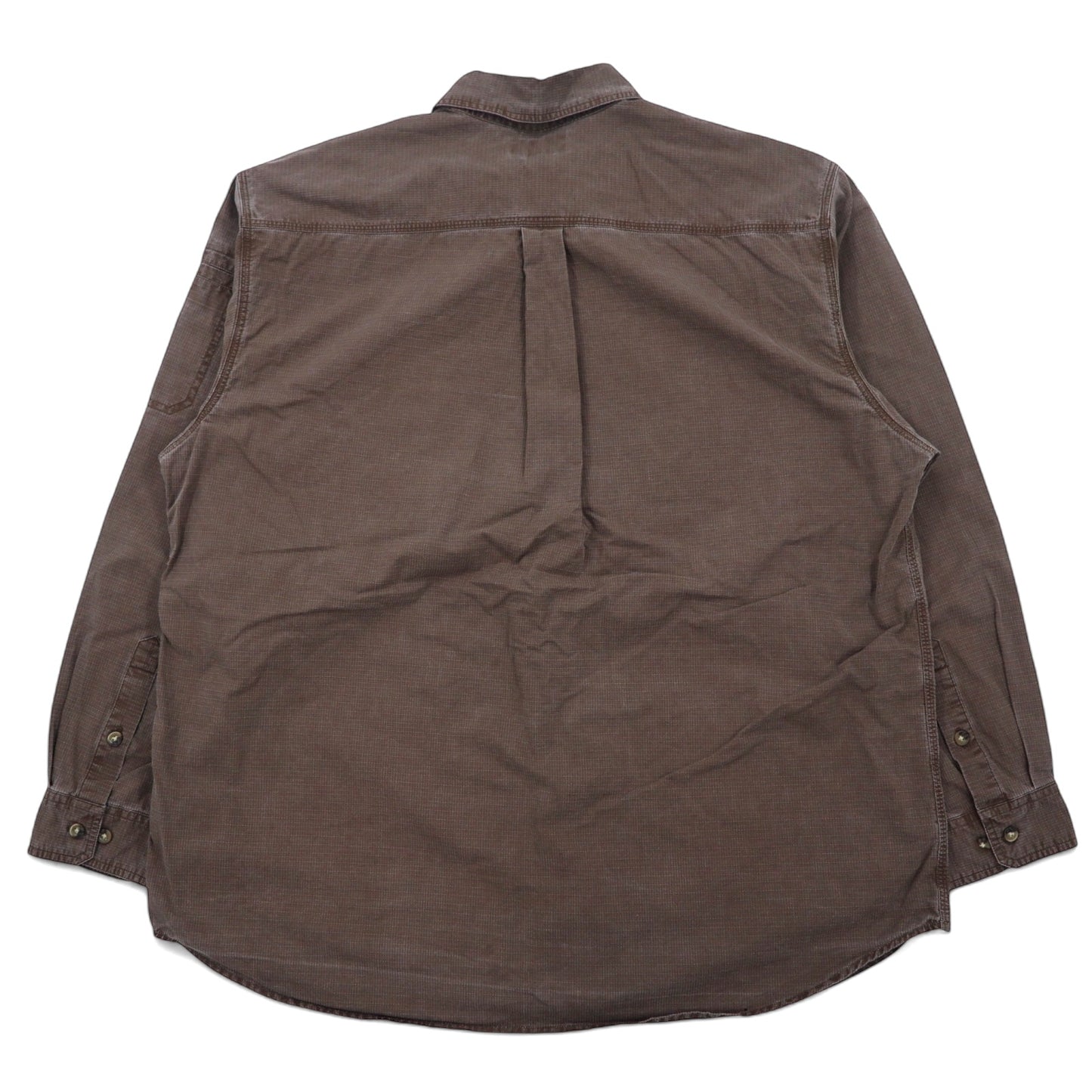 Carhartt 00年代 リップストップ ワークシャツ XL ブラウン コットン S143MCH