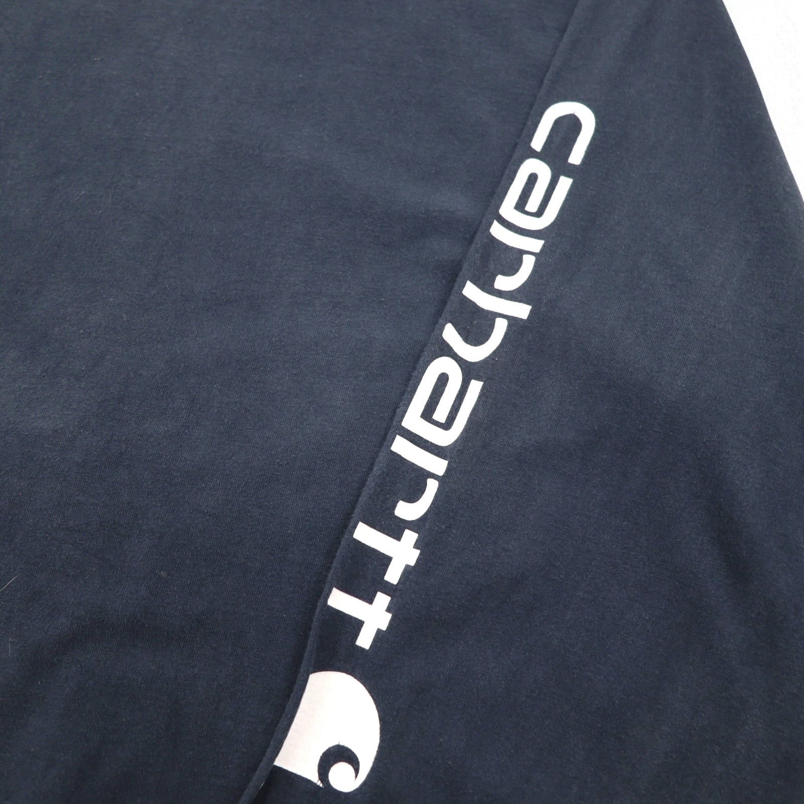 Carhartt Long Sleeve T-Shirt, 4XL, Navy, Sleeve Print, Logo, Big Size