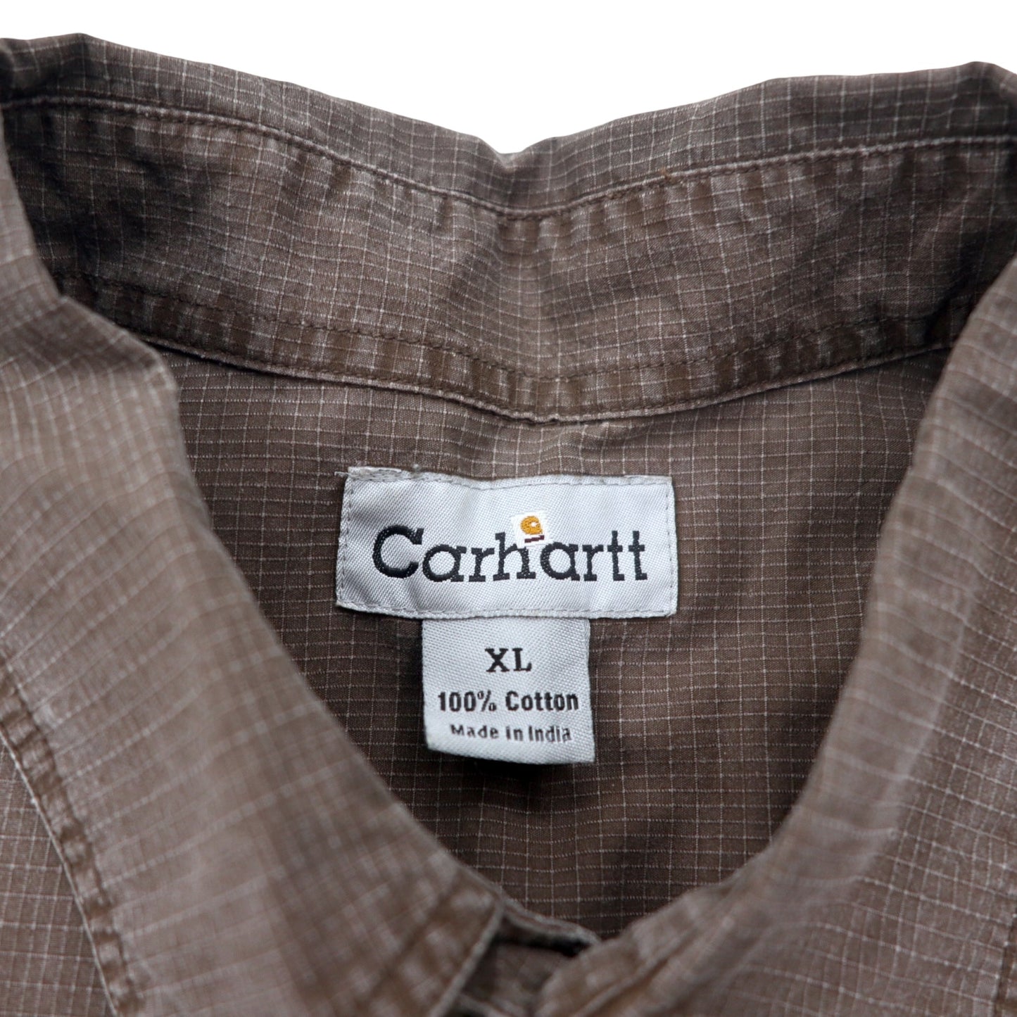 Carhartt 00年代 リップストップ ワークシャツ XL ブラウン コットン S143MCH