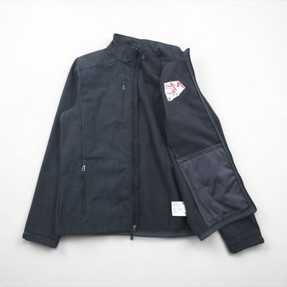 Eddie Bauer fleece-lined softshell jacket, size M, gray, American company, with embroidered accents