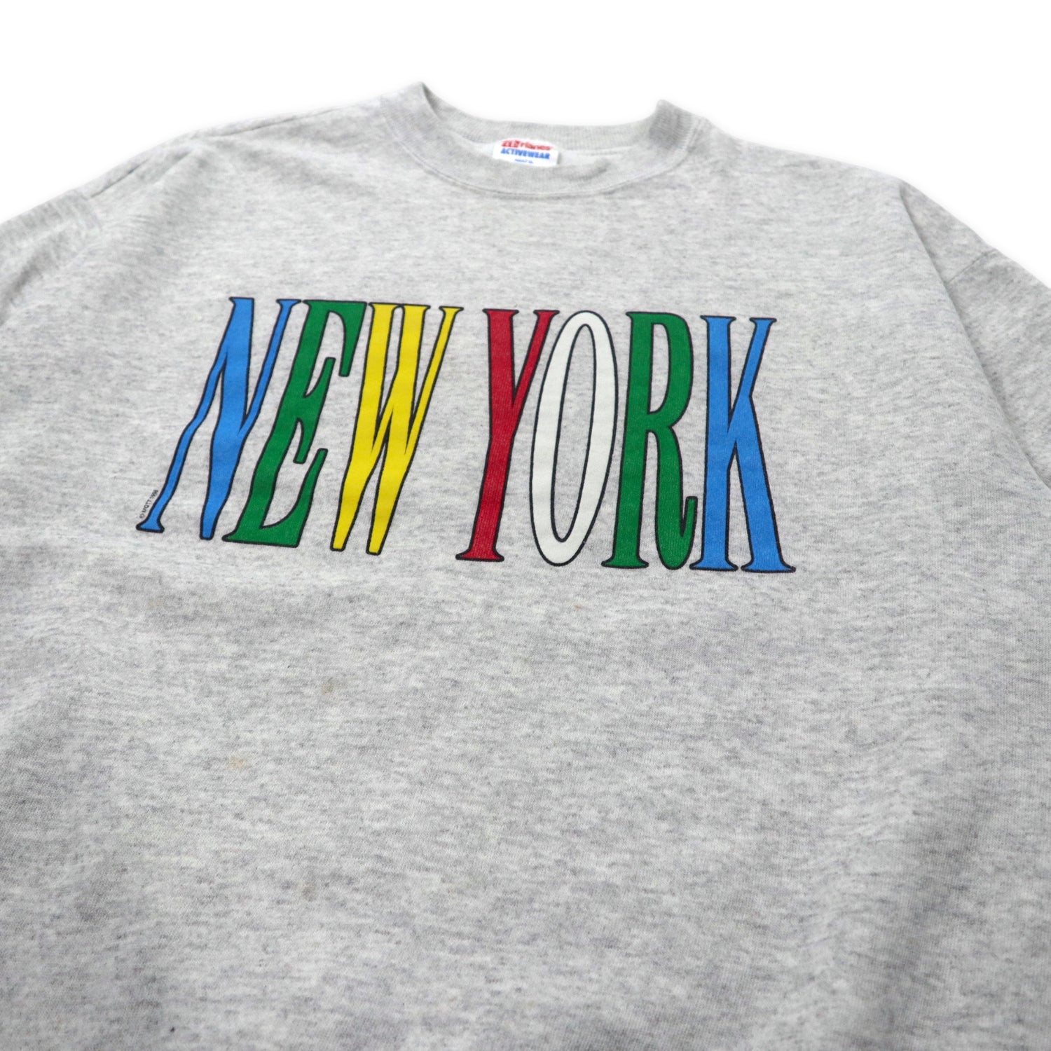 USA Made Hanes ActiveWear 90s Print Sweatshirt XL Gray Cotton ...