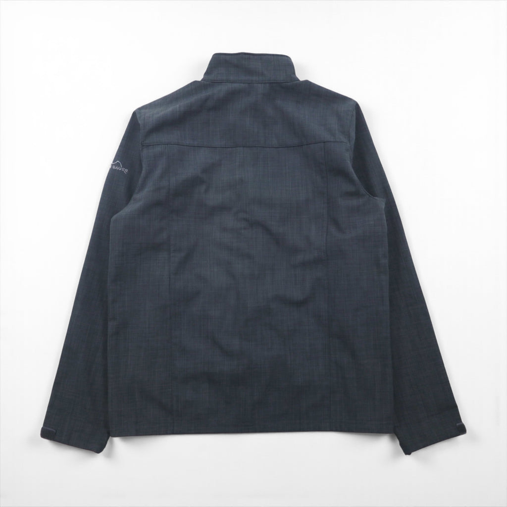 Eddie Bauer fleece-lined softshell jacket, size M, gray, American company, with embroidered accents